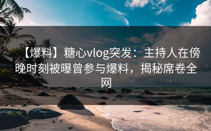 【爆料】糖心vlog突发：主持人在傍晚时刻被曝曾参与爆料，揭秘席卷全网